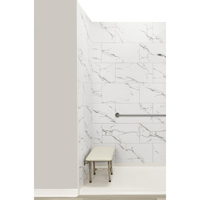 Ella 24 in. W 4 Leg Foldable Shower Seat in White