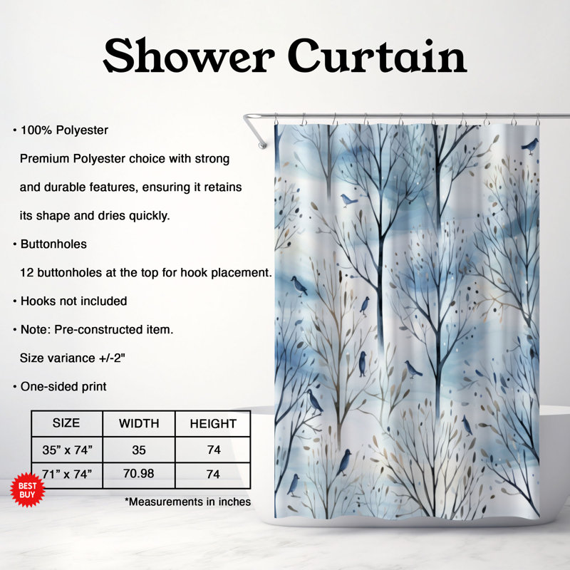 Rideau de douche Winter Hue - Premium, H 74 po x l 71 po