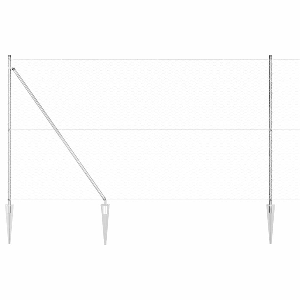 Vidaxl Fence With Posts PVC-Coated Steel