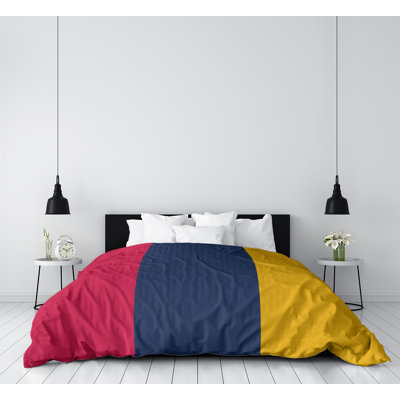 Cotton Blend and Polyester Box Stitch Striped Comforter