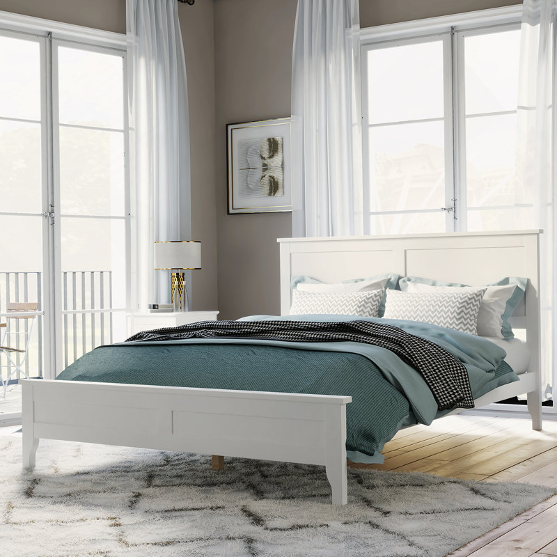 Lit plateforme Modern, Blanc, Double