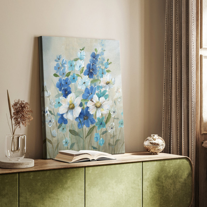 Jardin bleu II - galerie Cavas sur mesure, H 18 po x l 12 po