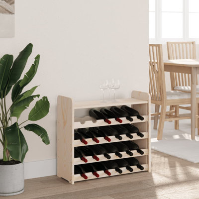 Solid Wood Floor Wine Bottle Rack Brown