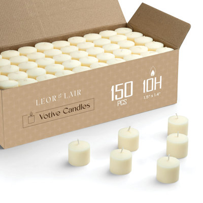 Bougies votives brunes, paquet de 150, durée de combustion de 10 heures, sans parfum