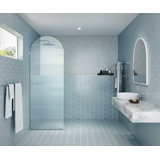 Maven 30 in. x 86.75 in. Fully Frameless Arched Fluted Single Fixed Shower Panel