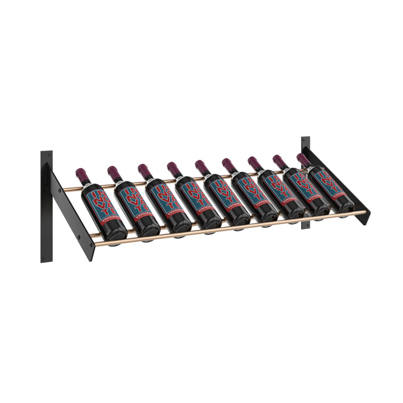 Snell 9 Bottle Wall Mounted Wine Bottle Rack, Bronze/Golden