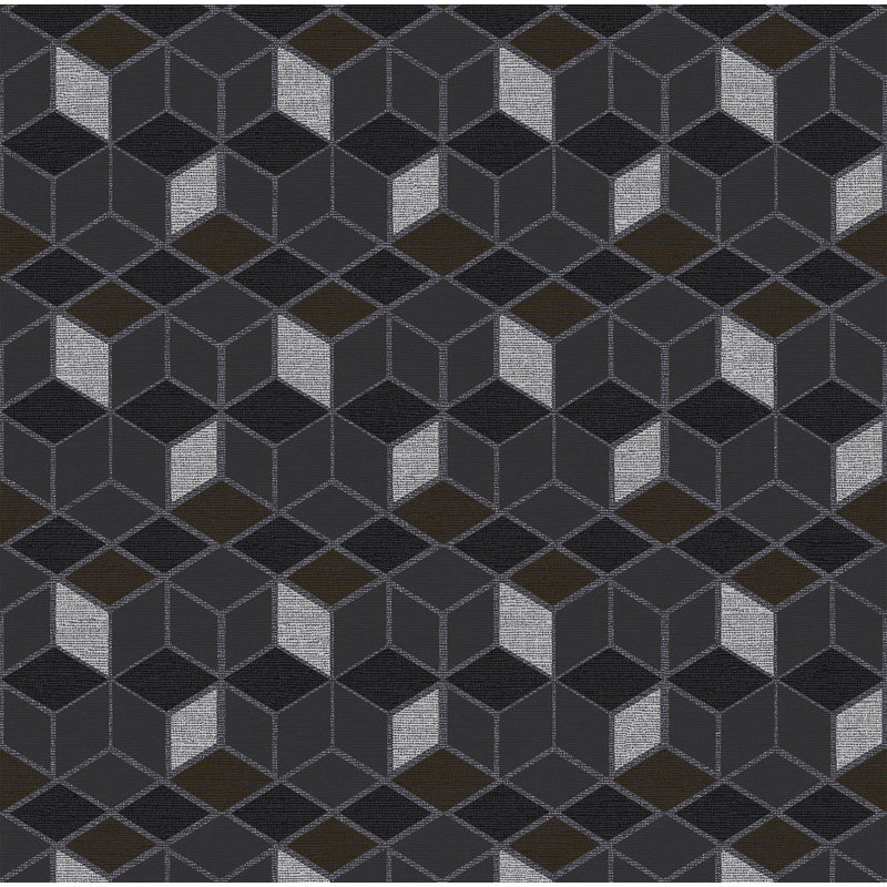 Anna Geometric Roll, Charcoal