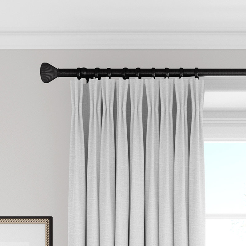 Panneau de rideau simple semi-diaphane plissé Luxe Linen, l 40 po x L 96 po, Blanc
