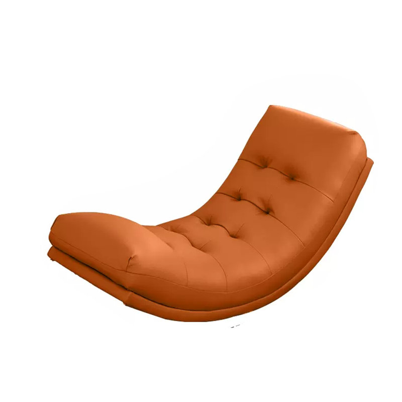 Chaise berçante en bois massif chenille, Orange
