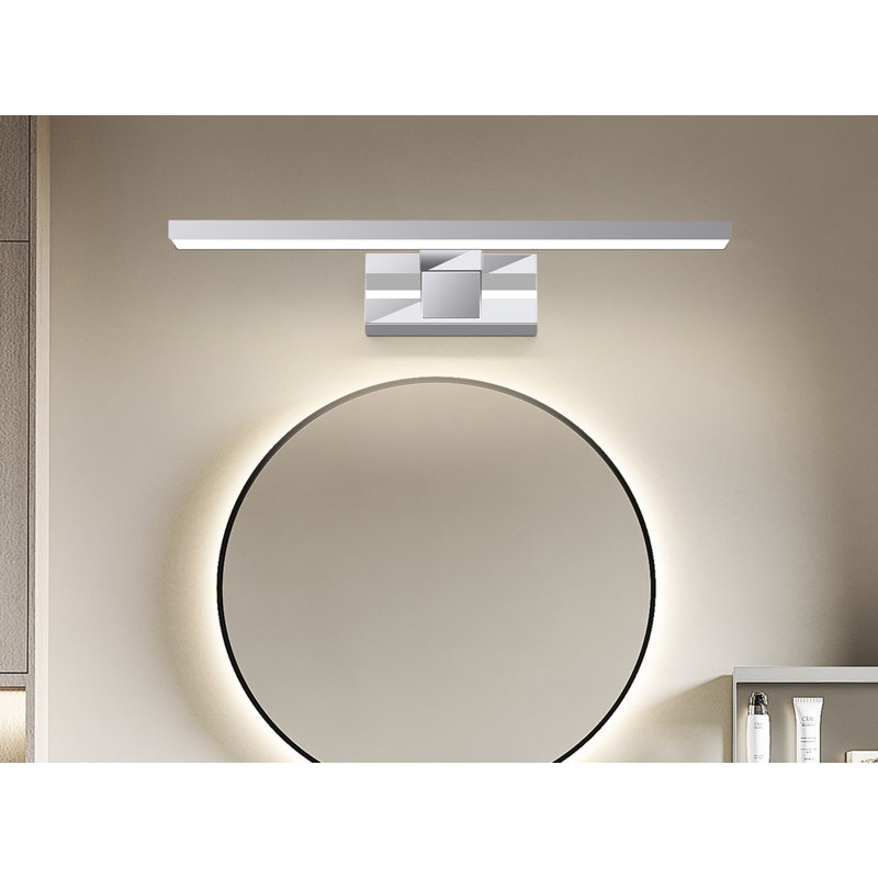 LED mirror light bathroom modern - chrome 4000K neutral white 8W wall light IP44 waterproof bathroom lamp for basement kitchen bathroom cabinet