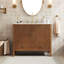 Meuble-lavabo de style Mid-Century avec lavabo et tiroir en céramique Lune-1924246409