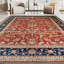 Tapis rouge / bleu marine / beige tissé à la main de haute qualité-72023367