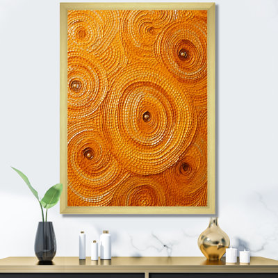 «Orange Floral Twilight Dream Abstract Collages III», art mural abstrait
