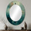 Plate-forme de pétrole bleue et jaune dans le golfe du Mexique - Grand miroir mural ovale sur métal-760740503