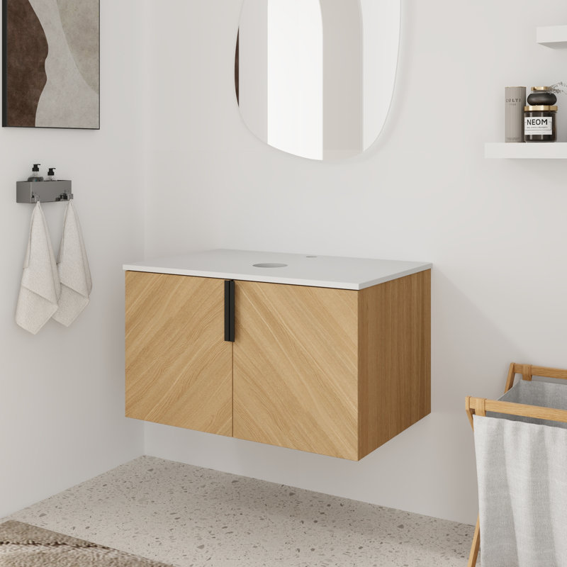30'' Single Bathroom Vanity Base Only, Base Cabinet without Top in Beige