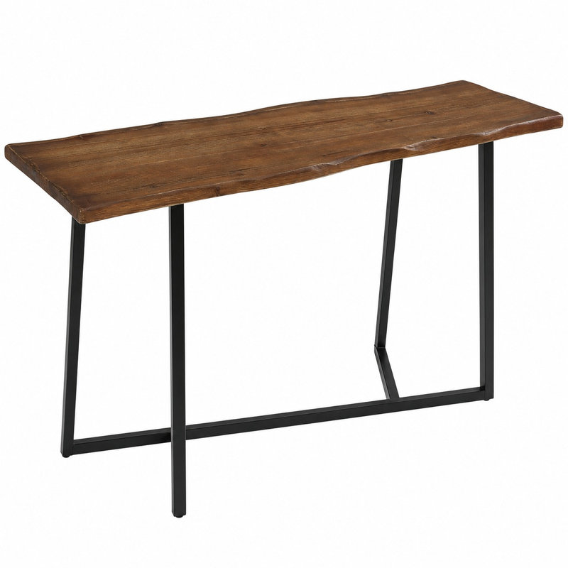 Table de bar à hauteur de comptoir industrielle, table de pub en bois massif de 62,99 pouces pour la salle à manger, cuisine