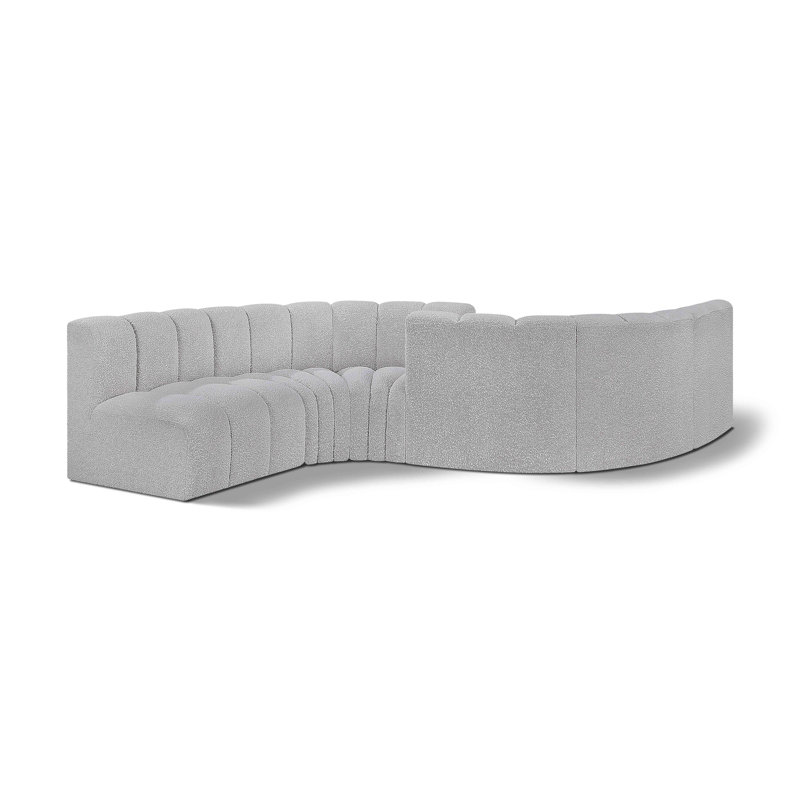 Canapé et méridienne rembourrés Ivancea, Tissu gris bouclé