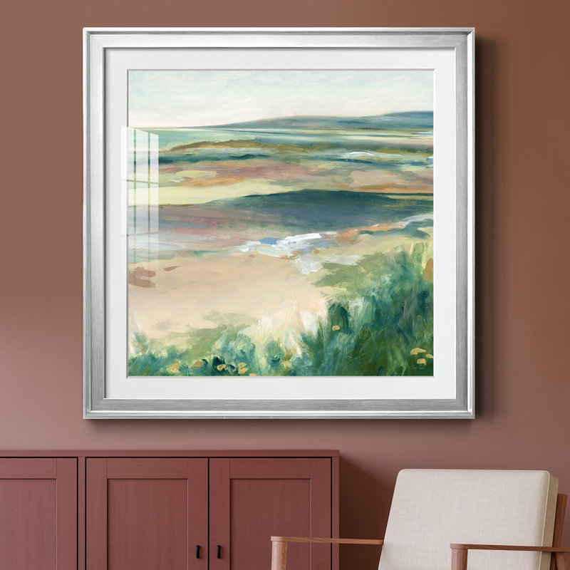 " Winter Roundup II " Painting Print, Silver Framed Paper, 28" H x 28" W x 1" D