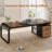 70.9" Executive Desk Large Computer Desk With Drawers And Lateral File Cabinet-1033090051
