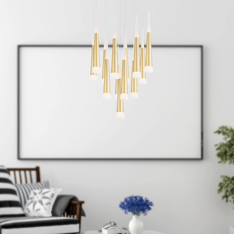1 - Light Gold LED Unique/Statement Pendant