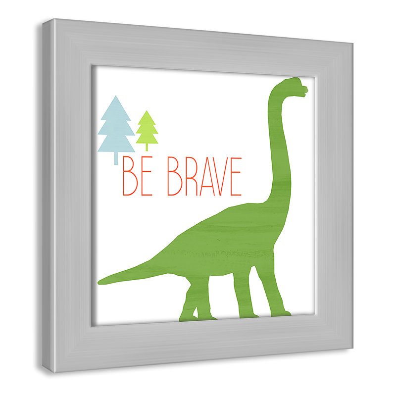 Dino Brave 1 ', art encadré, H 8 po x l 8 po x P 0,6 po, Encadré plat argent