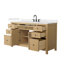 Pendry 60 " W Freestanding Standard Free Standing Single Double Single Vanity Bathroom Vanity With Cultured Marble Top-134165764