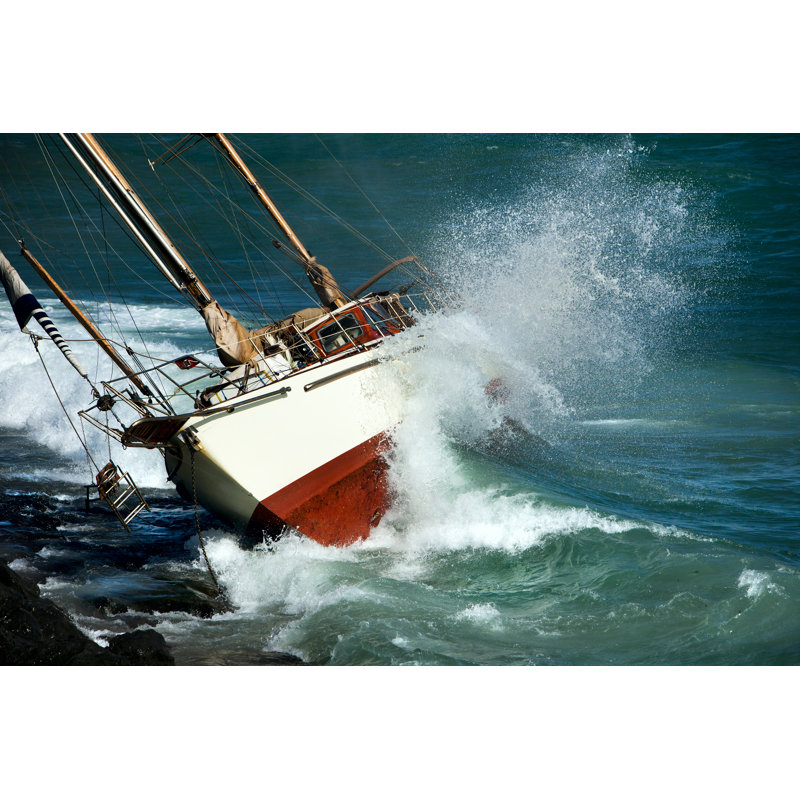Yacht Crashed - Photographie sur toile tendue, H 8 po x l 12 po