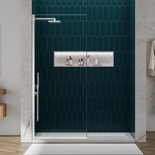Panneau de baignoire simple à panneau de douche fixe Yttsoyts, verre trempé de 3/8 po, écran de baignoire en verre facile à nettoyer, l 34 po x H 74 po