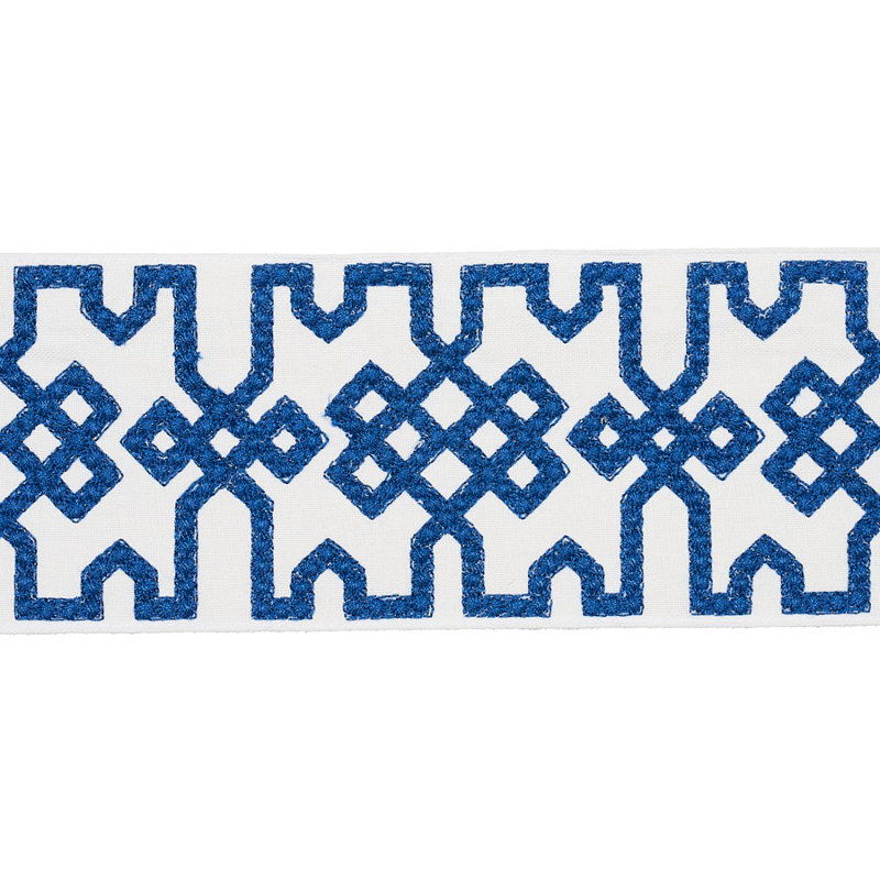 Knotted Trellis Tape , Blue/White