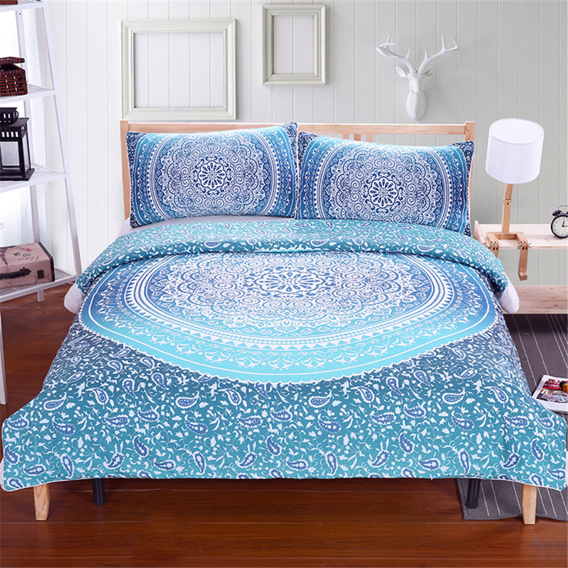 Ensemble de housse de couette Bohemian 3D, Housse de couette double