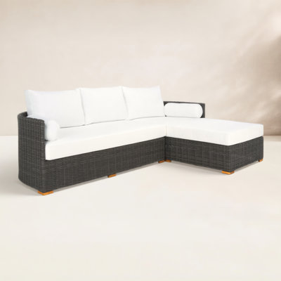  Maddie 100" Wicker Chaise Sectional