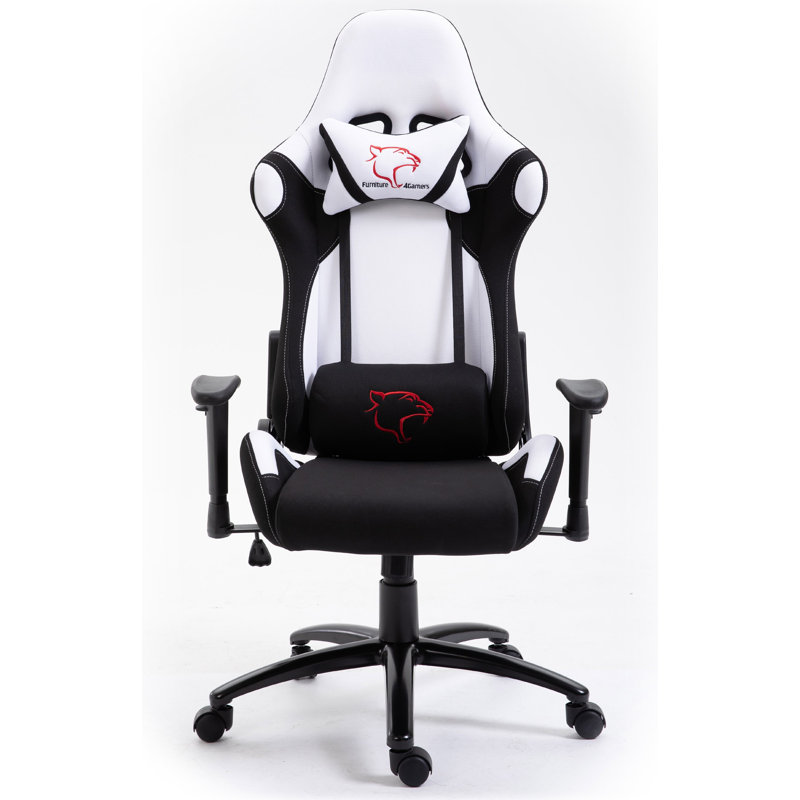 Akord Fotel Biały Adjustable Reclining Ergonomic Swiveling PC & Racing Game Chair in White
