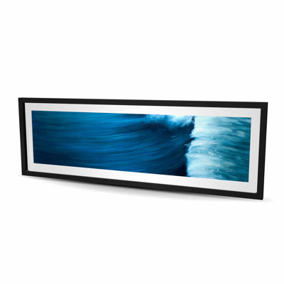 Wave - Blue Livingroom Framed Matted Print for Home Decor