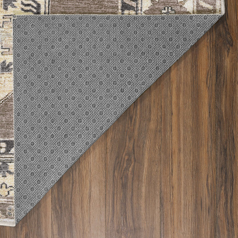Tapis Shary Coffee Brown avec envers antidérapant, Rectangle 5 pi x 7 pi