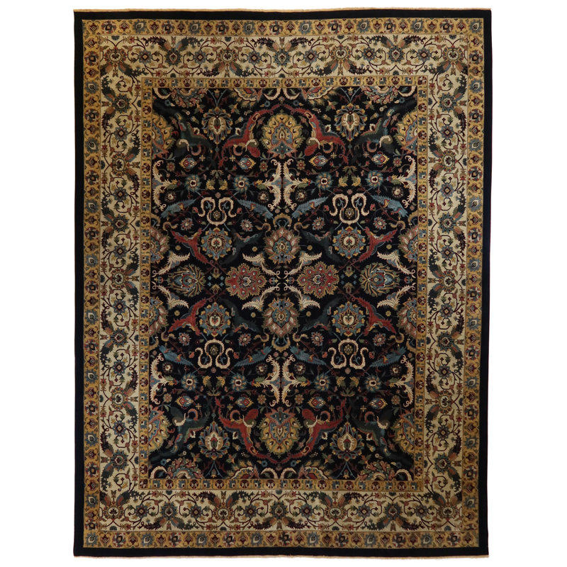 One-of-a-Kind Oriental Hand-Knotted Wool Blue/Green/Beige/Red Area Rug