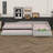 Twin Size L Shaped Bed With Trundle And Drawer, Upholstered Double Twin Size Daybed Frame, Corner Bed Frame