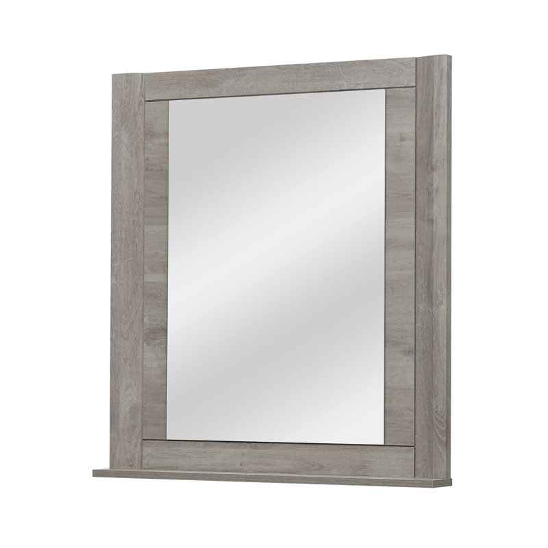 Heinz Wood Flat Wall Mirror, Grey