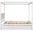 Solid Wood Canopy Platform Bed With Trundle And Drawer Space Modern Design Efficient Storage