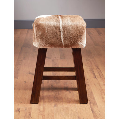 Upholstered Counter Stool with Solid Wood Frame