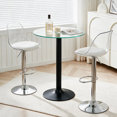 Tables de bout portatives, décor moderne en métal et verre 23,6 po pour petite maison