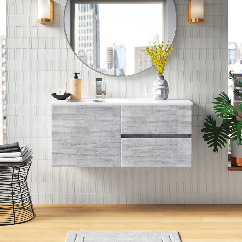 Beachwood 42" Single Sink Bathroom Vanity with Cultured Marble Top, Soho