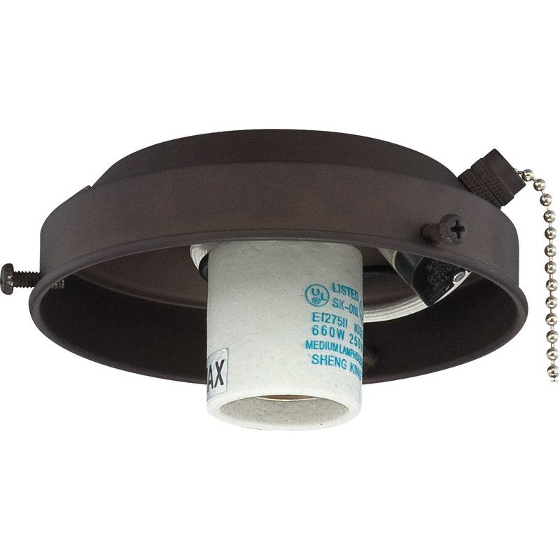 1-Light Outdoor Indoor Antique Bronze 4.5"W Ceiling Fan Kit with Pull Chain, Antique Bronze