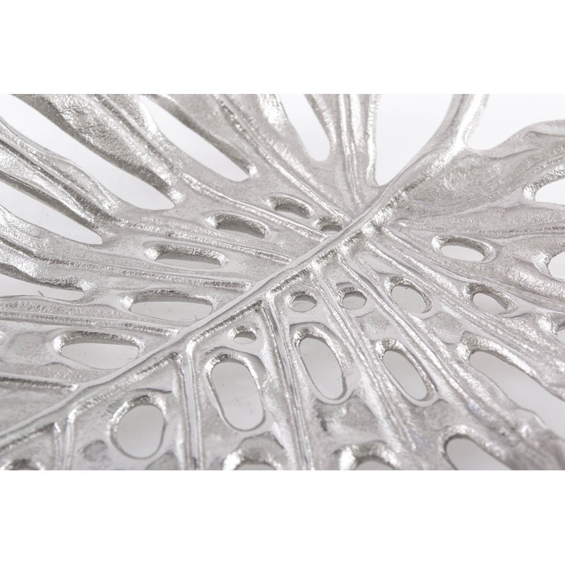 Rough Nickel Dish 36X28x5  Cm in , Silver