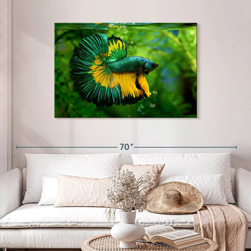 Green Yellow Betta Fish, 30" H x 45" W