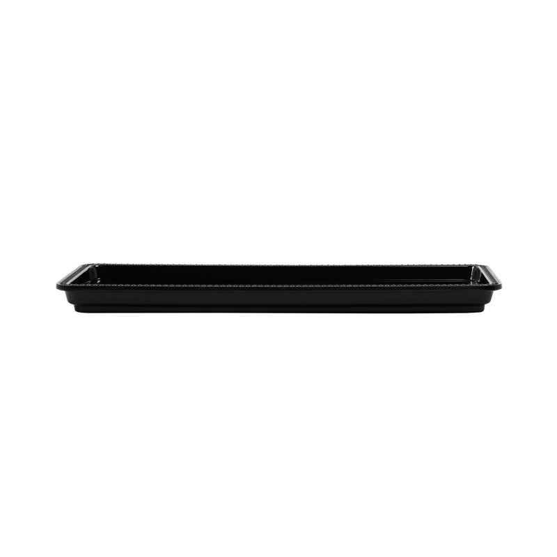 Elite Global Solutions Venetian Melamine Tray, Black, 1" H x 15" W x 6" D