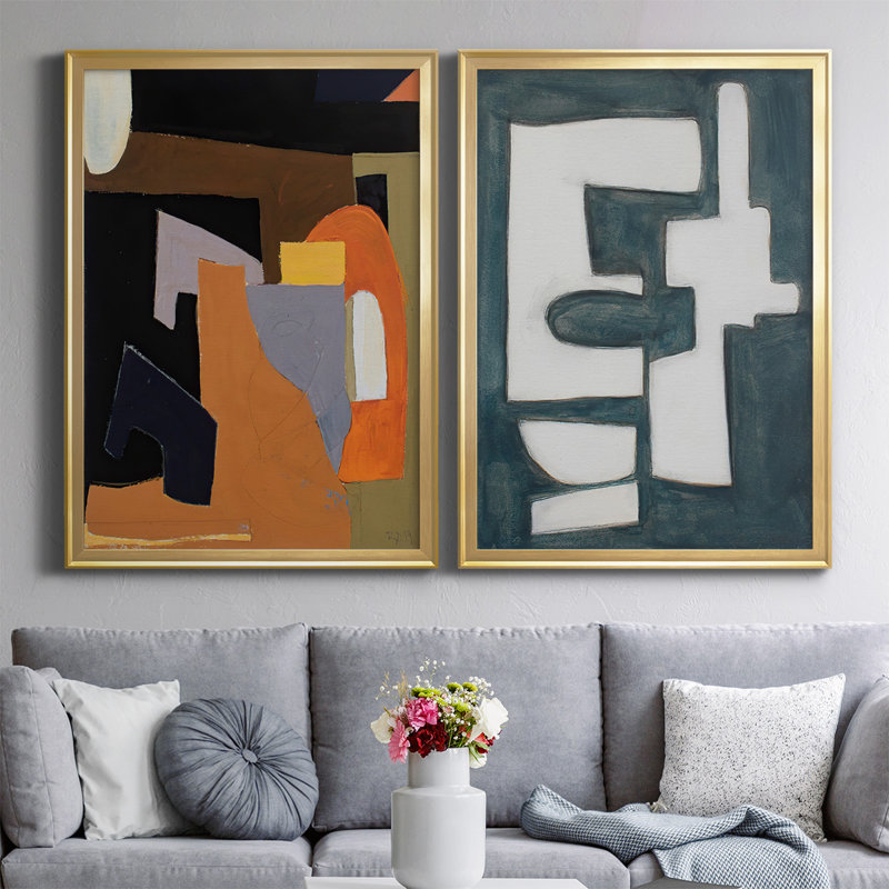 " The Olive Press Rooom " 2 - Pieces Painting Print, Gold , 24.5" H x 37" W