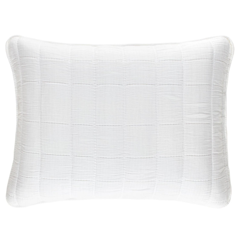 Monet White Quilted Sham, Standard, White