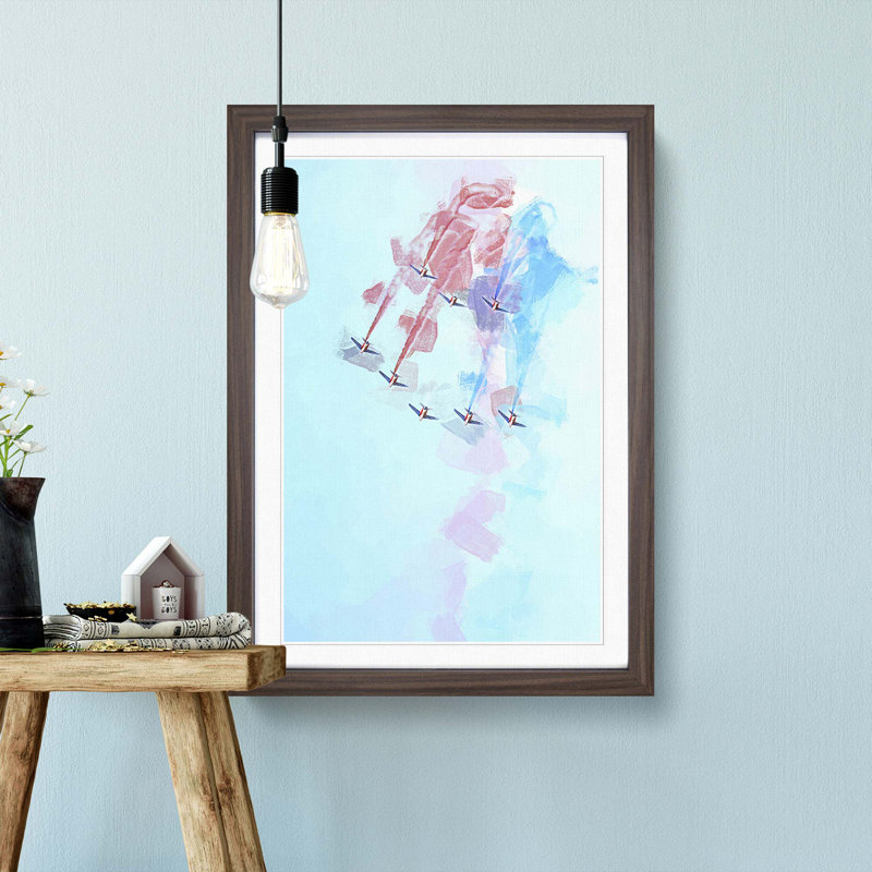 Planes in Formation - Framed Print, Walnut, 60cm H x 40cm W x 2cm D