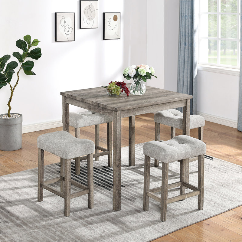 Ensemble de table de salle à manger, de bar et de chaises, ensemble de table de salle à manger 5 pièces, ensemble de table de petit déjeuner industriel, pour le salon, la salle à manger, la salle de jeux