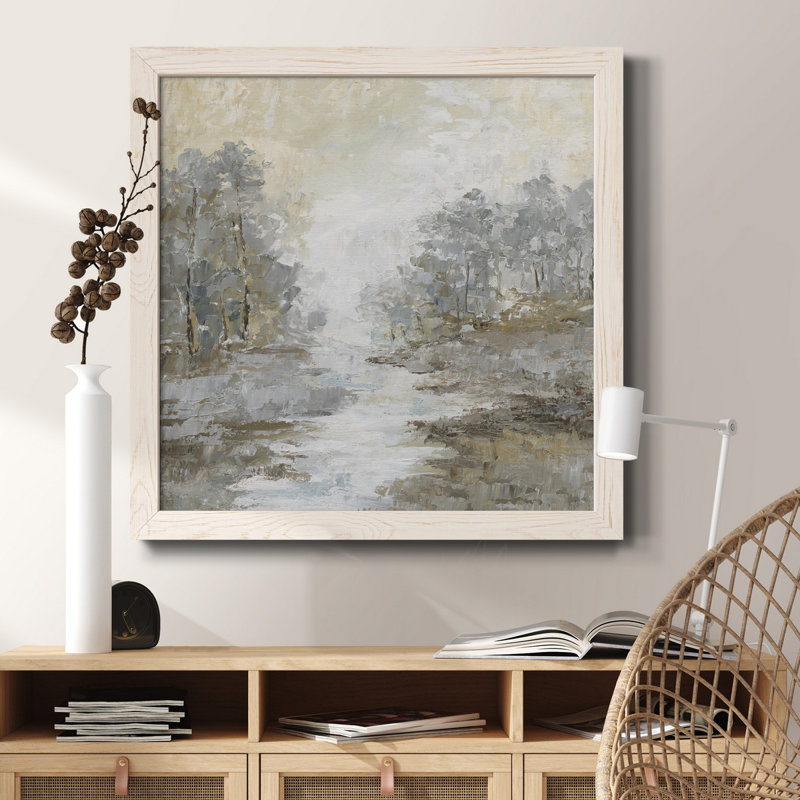 Toile encadrée «Soft Sunday I» - prêt à accrocher, Cadre blanc, H 31,5 po x l 31,5 po x P 1,5 po